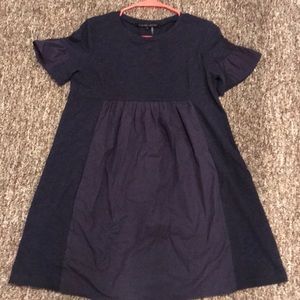 English Factory Navy Ruffle Sleeve Dress